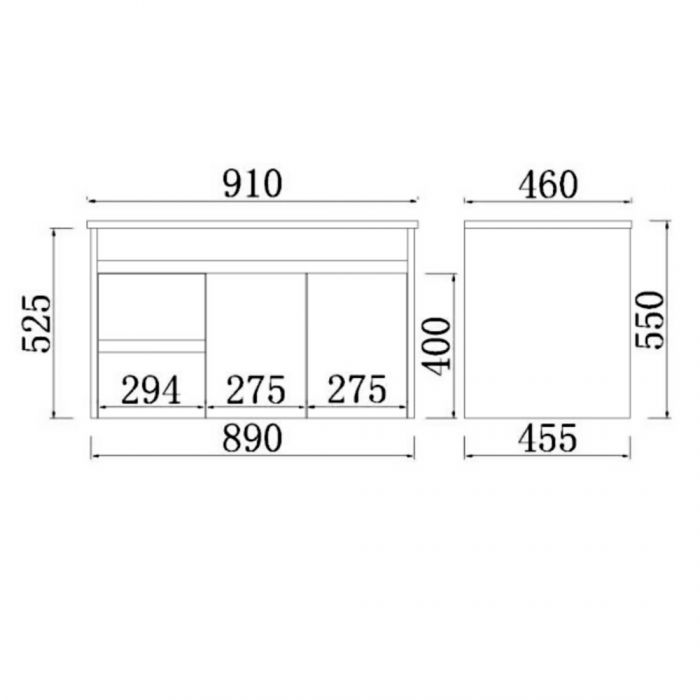900*460*525mm Polywood Concrete Grey Wall Hung Bathroom Vanity (Cabinet Only)