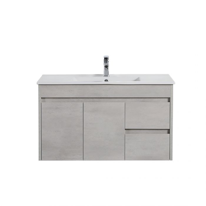 900*460*525mm Polywood Concrete Grey Wall Hung Bathroom Vanity (Cabinet Only)