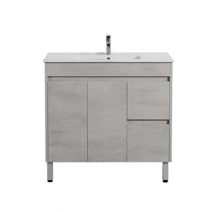900*460*860mm Polywood Concrete Grey Freestanding Bathroom Vanity (Cabinet Only)