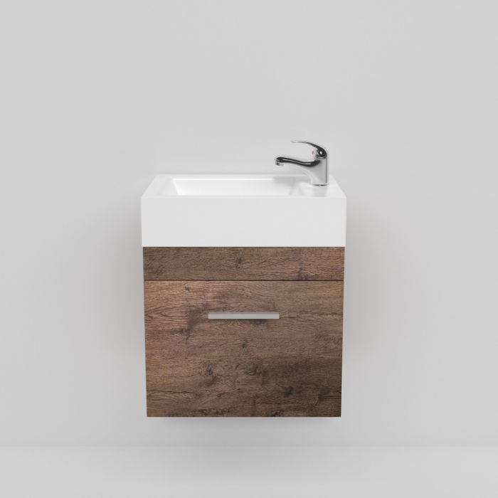 500L*520H*250DMM Dark Oak MDF Bathroom Vanity Single Door Wall Hung