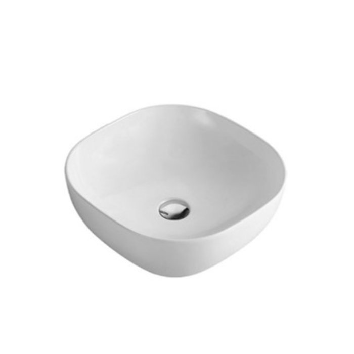 375*375*120mm Above Counter Basin Gloss White Fine Ceramic Waste: 32mm Non Overflow