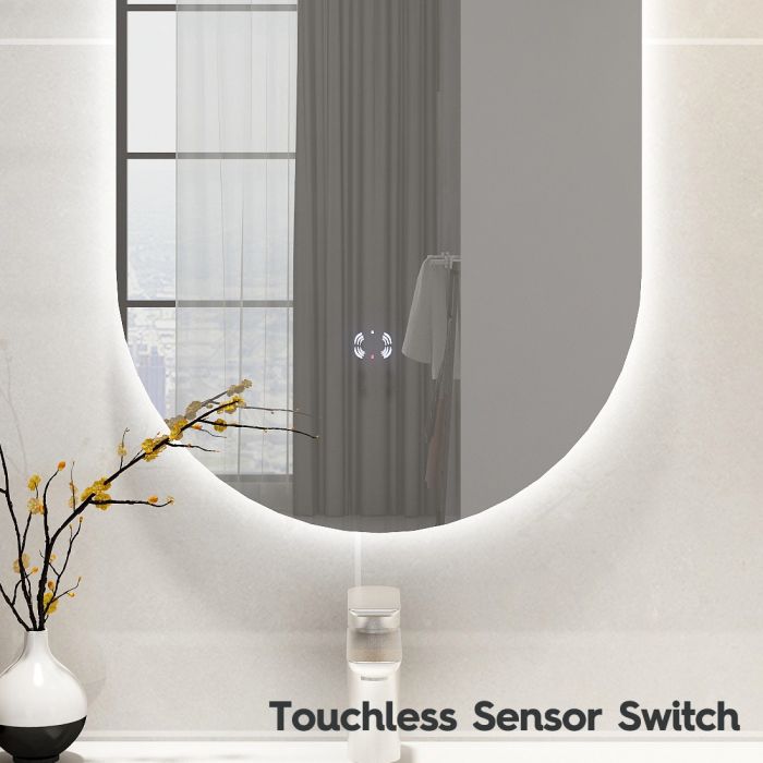 450×900mm Oval 3 Color Backlit LED Mirror (Touchless Sensor Switch)