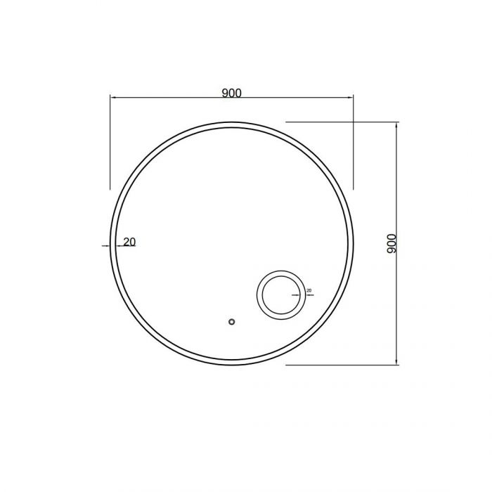 900mm Round 3 Color Frontlit LED Mirror With Magnifier(Touch Sensor Switch)