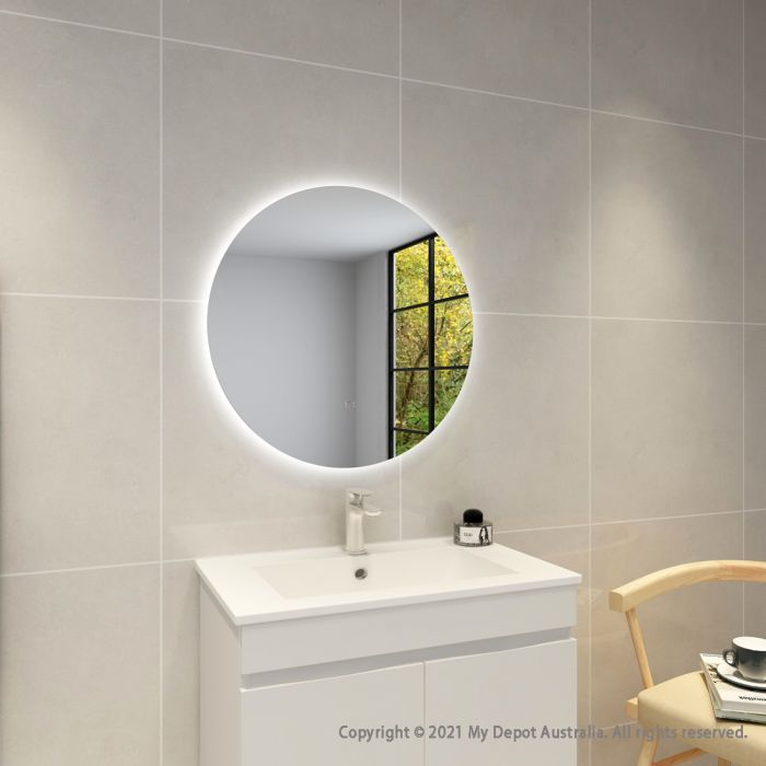 Certified Refurbished 700mm Round 3 Color Backlit LED Mirror