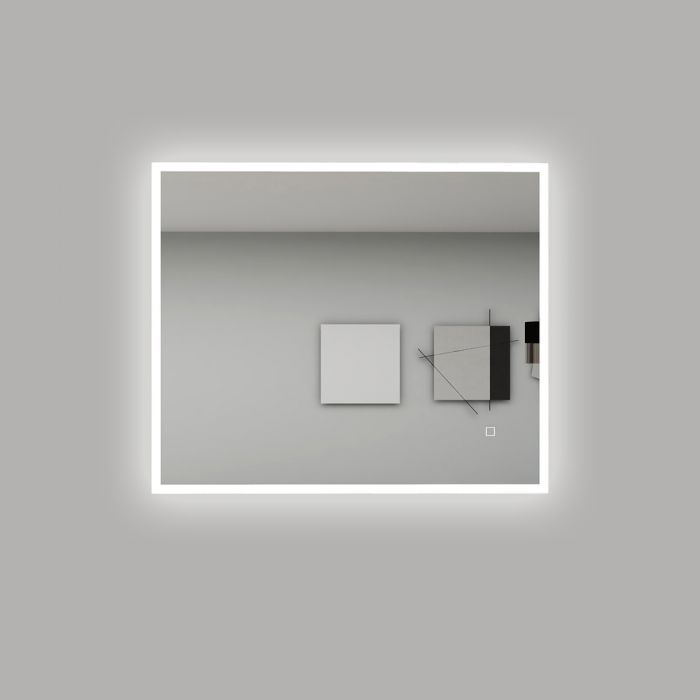 900x750 mm Square Rim Retangle 3 Color Frontlit LED Mirror(Touch Sensor Switch)