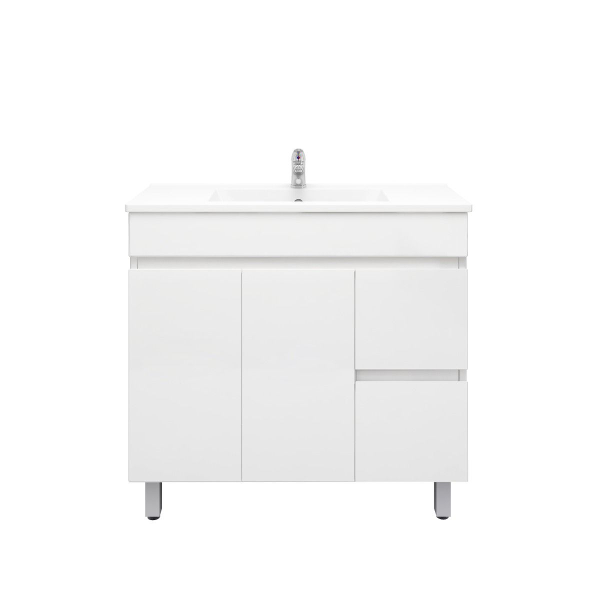 900L*850H*360(460)DMM Gloss White MDF Bathroom Vanity Right/Left Drawers Free Standing