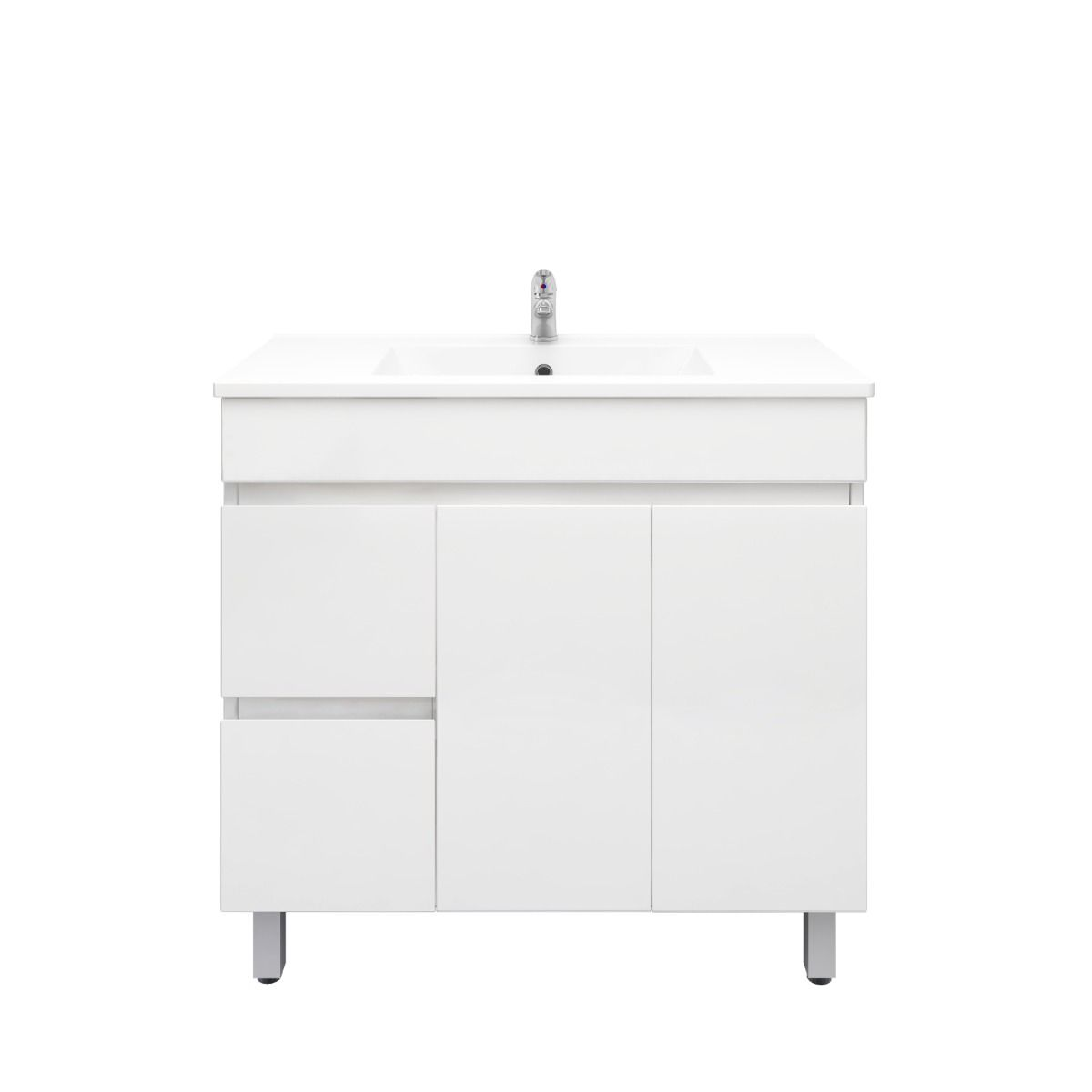 900L*850H*360(460)DMM Gloss White MDF Bathroom Vanity Right/Left Drawers Free Standing