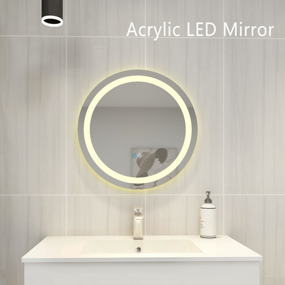 600mm Round Warm Light Frontlit LED Mirror (Touch Sensor Switch)