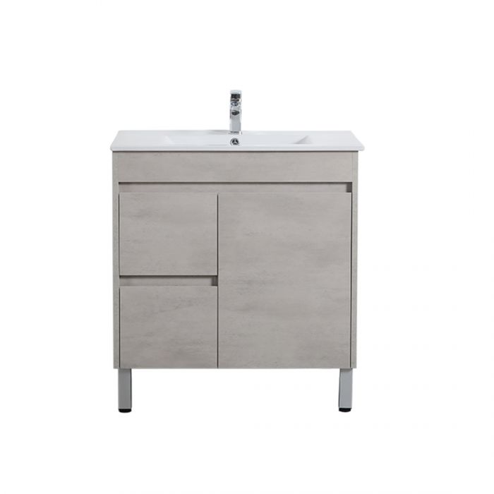 750*460*860mm Polywood Concrete Grey Freestanding Bathroom Vanity(Cabinet Only)