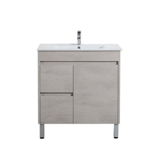 750*460*860mm Polywood Concrete Grey Freestanding Bathroom Vanity(Cabinet Only)