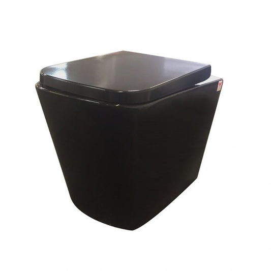 545*350*410mm Qubist Black Wall Faced Floor Pan Dual Flush