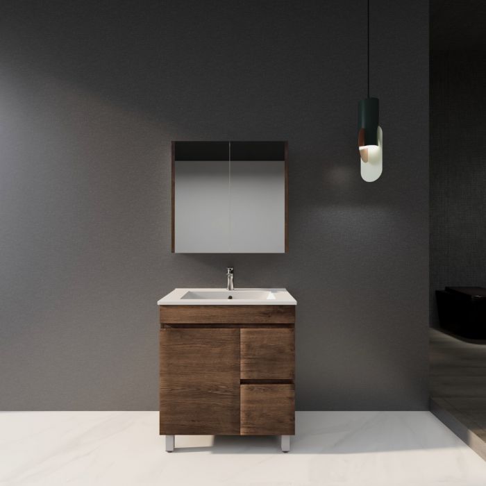 750L*850H*460DMM Dark Oak MDF Bathroom Vanity Free Standing