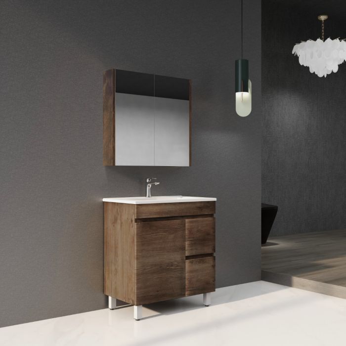 750L*850H*460DMM Dark Oak MDF Bathroom Vanity Free Standing