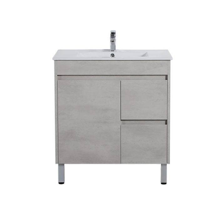 750*460*860mm Polywood Concrete Grey Freestanding Bathroom Vanity(Cabinet Only)