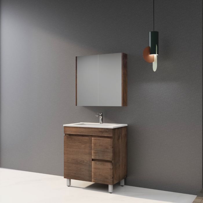 750L*850H*460DMM Dark Oak MDF Bathroom Vanity Free Standing