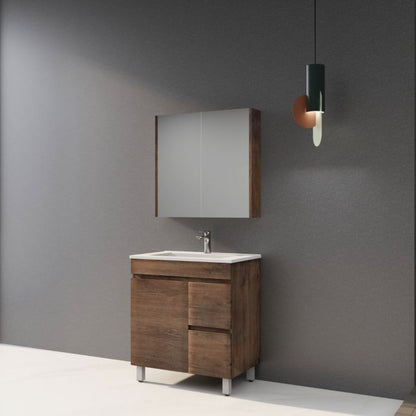 750L*850H*460DMM Dark Oak MDF Bathroom Vanity Free Standing