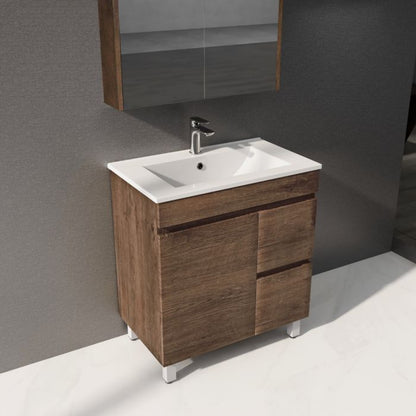 750L*850H*460DMM Dark Oak MDF Bathroom Vanity Free Standing