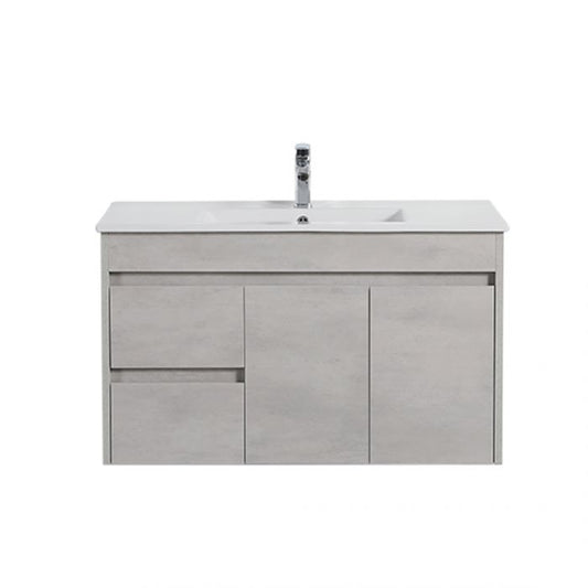 900*460*525mm Polywood Concrete Grey Wall Hung Bathroom Vanity (Cabinet Only)