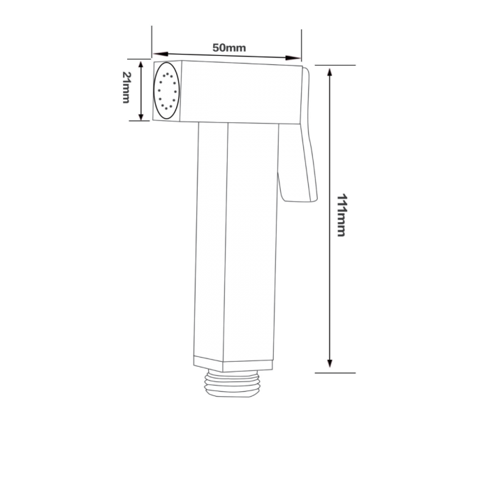 Square Brushed Nickel Brass Toilet Bidet Spray Kit with PVC Hose