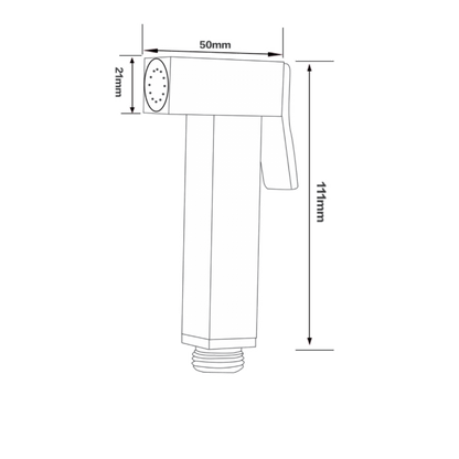 Square Brushed Nickel Brass Toilet Bidet Spray Kit with PVC Hose