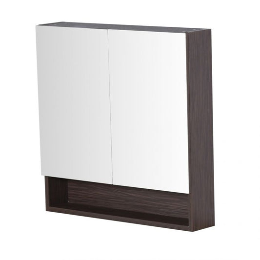 Stella 750L*750H*155Dmm Walnut Bathroom Shaving Cabinet Mirror Medicine Cabinet 2 Doors