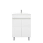 600L*850H*360DMM Gloss White MDF Bathroom Vanity  2 Doors Free Standing