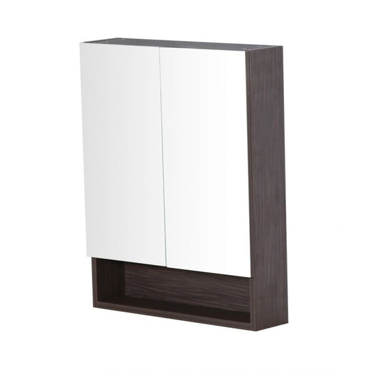 Stella 600L*750H*155Dmm Walnut Bathroom Shaving Cabinet Mirror Medicine Cabinet 2 Doors