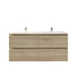 1200L*520H*460DMM White Oak MDF Bathroom Vanity 4 Drawers Wall Hung