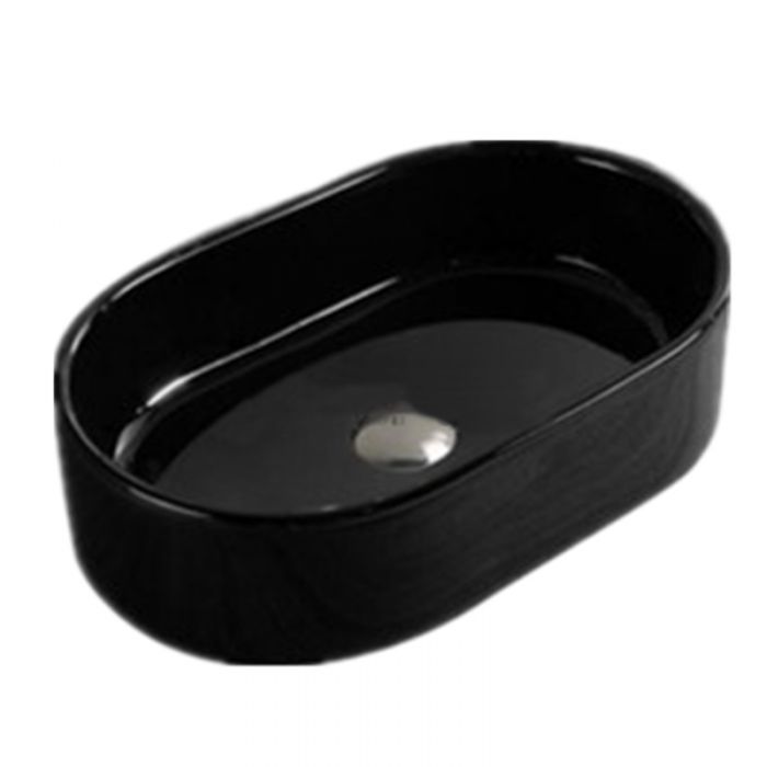 550*350*140mm Above Counter Basin Gloss black Waste: 32mm Non Overflow