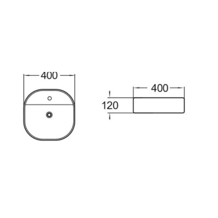 500*380*120mm Above Counter Basin Waste: 32mm Non Overflow