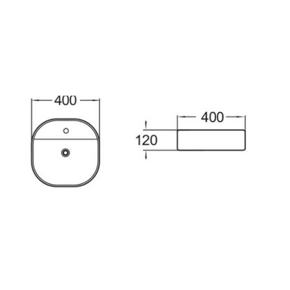 500*380*120mm Above Counter Basin Waste: 32mm Non Overflow