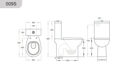 Zion KDK009 Closed Couple Toilet Suite