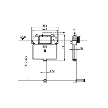 Standard Cistern for PTW1012 Gloss White