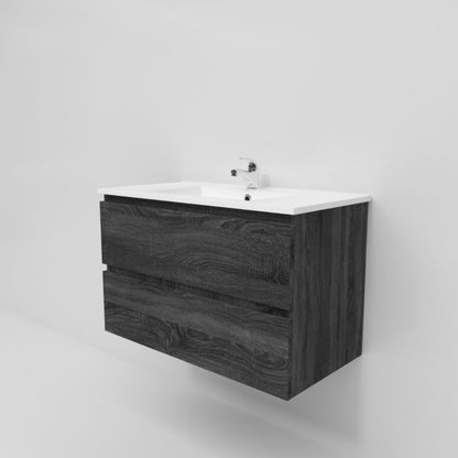 900L*520H*460DMM Dark grey MDF Bathroom Vanity 2 Drawers Wall Hung