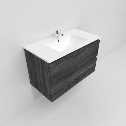 900L*520H*460DMM Dark grey MDF Bathroom Vanity 2 Drawers Wall Hung