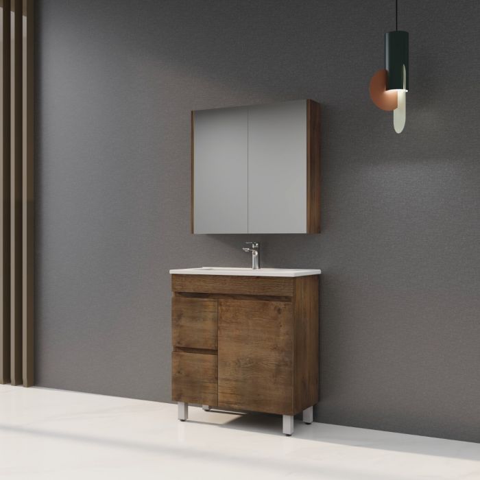 750L*850H*360DMM Dark Oak MDF Bathroom Vanity Free Standing