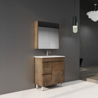 750L*850H*360DMM Dark Oak MDF Bathroom Vanity Free Standing