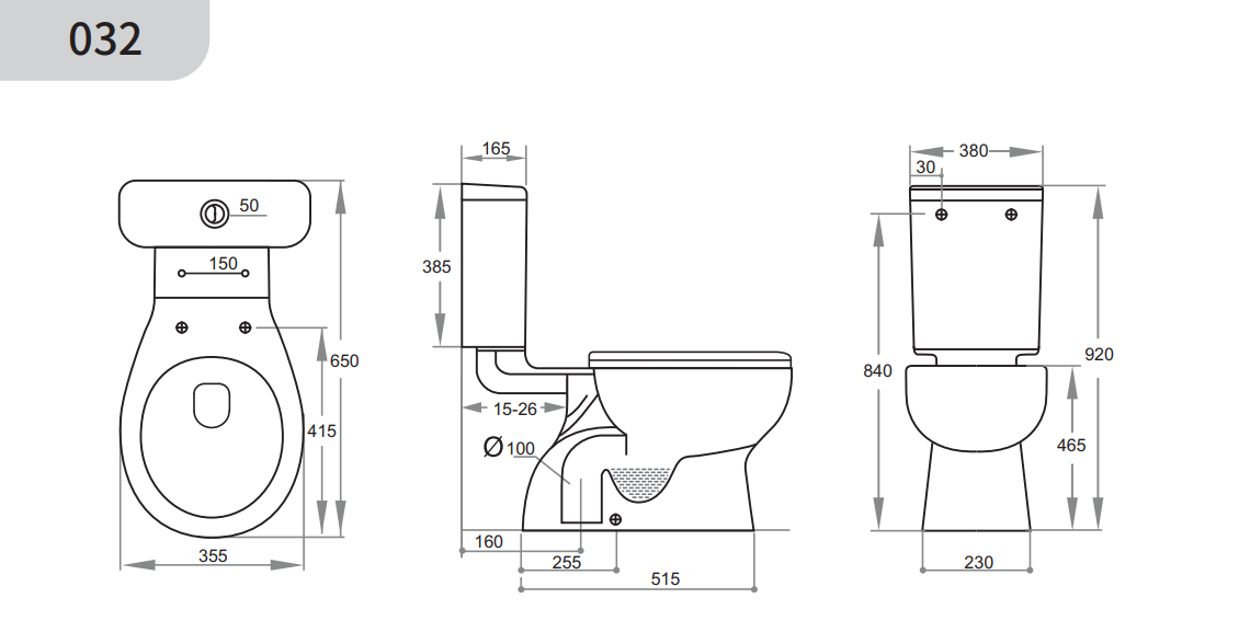 Dingo KDK032 Closed Couple Toilet Suite