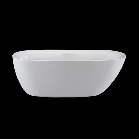 1500MM Free Standing Bathtub Boat Shape Gloss White Acrylic