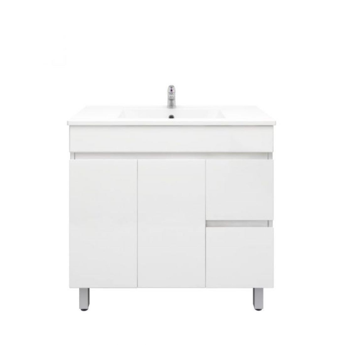 900L*850H*460DMM Gloss White PVC Bathroom Vanity Free Standing