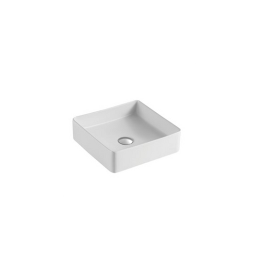 360*360*110mm Above Counter Basin Matte White Fine Ceramic Waste: 32mm Non Overflow