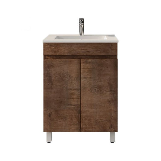 600L*850H*460DMM Dark Oak MDF Bathroom Vanity 2 Doors Free Standing