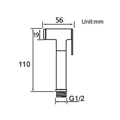 Round Brass Chrome Toilet Bidet Spray Kit With 1.2m Stainless Steel Hose