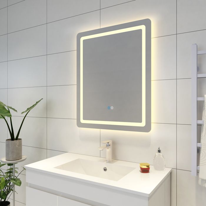 650x800 Rectangle Warm Light Frontlit LED Mirror (Touch Sensor Switch)