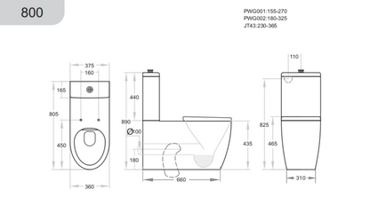 KDK800 Asta Care Rimless Toilet Suite