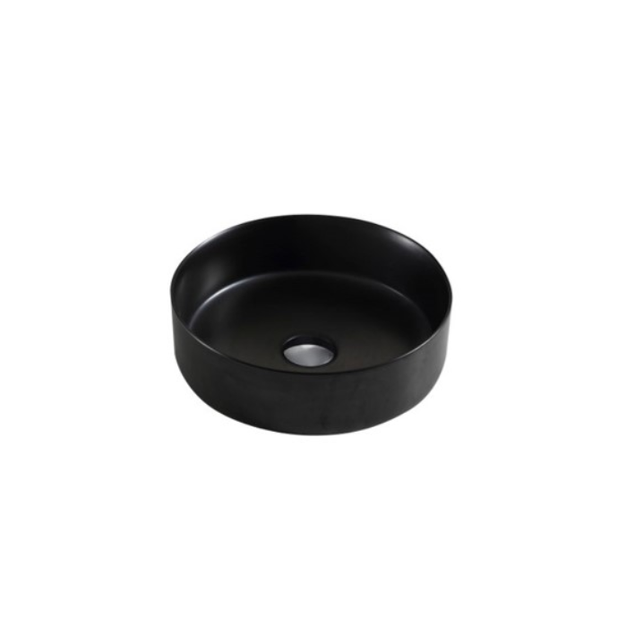 355*355*120mm Above Counter Basin Matte black Fine Ceramic Waste: 32mm Non Overflow