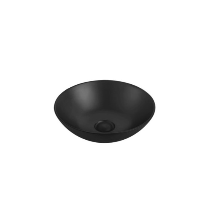 405*405*115mm Above Counter Basin Matte black Fine Ceramic Waste: 32mm Non Overflow