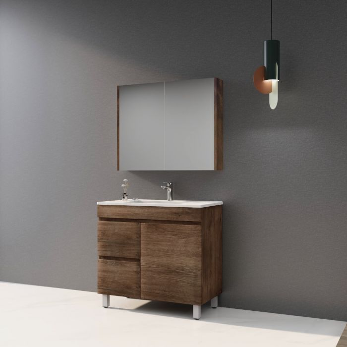 900L*850H*460DMM Dark Oak MDF Bathroom Vanity Free Standing