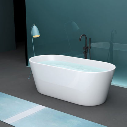 1700MM Oval Gloss White Acrylic Free Standing Bathtub No Overflow