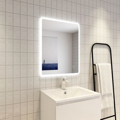 600x750mm Curved Rim Rectangle 3 Color Frontlit LED Mirror(Touch Sensor Switch)